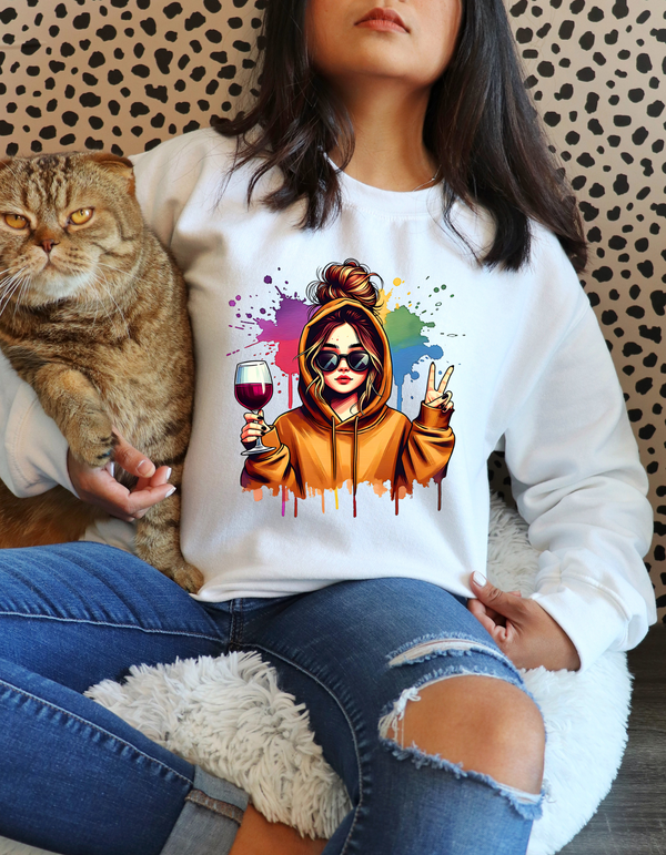 Colorful Peace Sign SARCASTIC GIRL COLLECTION Women's Sweatshirt