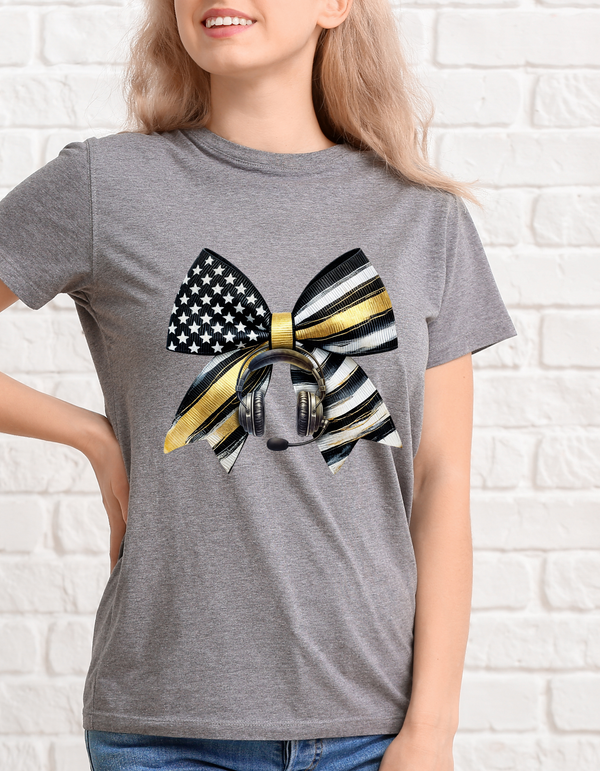Dispatcher T-shirt Thin Gold Line Bow